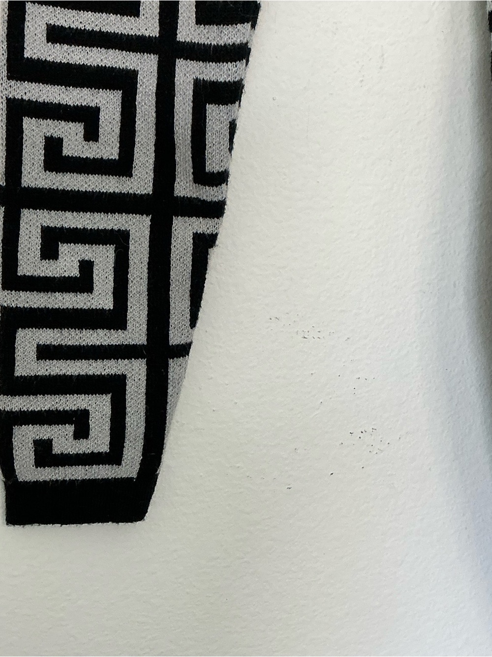 Black and White Geometric Knit Dress - Women's Long Sleeve Size Small - Picture 5 of 8